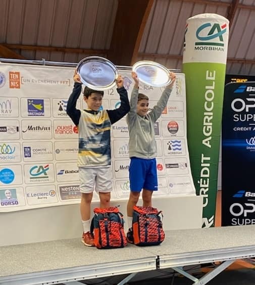 1ère victoire en double pour Tristan au Tournoi Europe d'Auray : N°1 mondial des tournois 12 ans