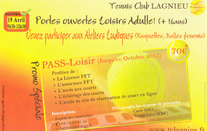 Pass Tennis et journées tennis