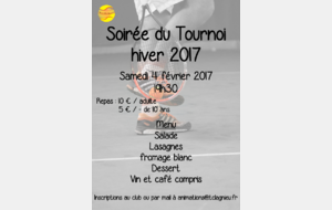 Repas de fin de tournoi d'hiver