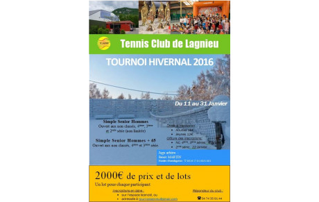 Tournoi d'Hiver du 11/01 au 31/01/2016