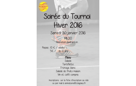 Soirée fin de tournoi hiver du TC Lagnieu