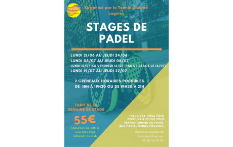 Stages Padel cet été