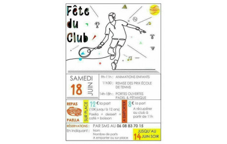 Fête du club le samedi 18 juin