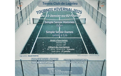 Tournoi d'hiver du 11 janvier au 2 février