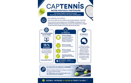 Nouveau partenaire : CAP TENNIS